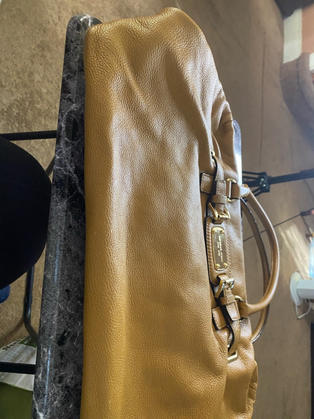 Michael Kors Tan Leather Tote with Gold Hardware